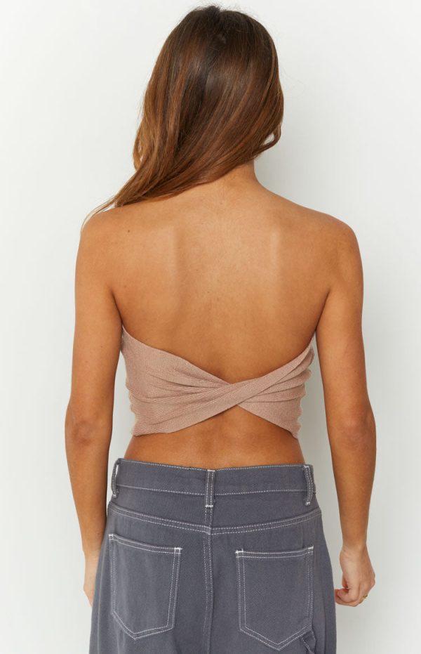 Jessica Latte Twist Front Bandeau Top