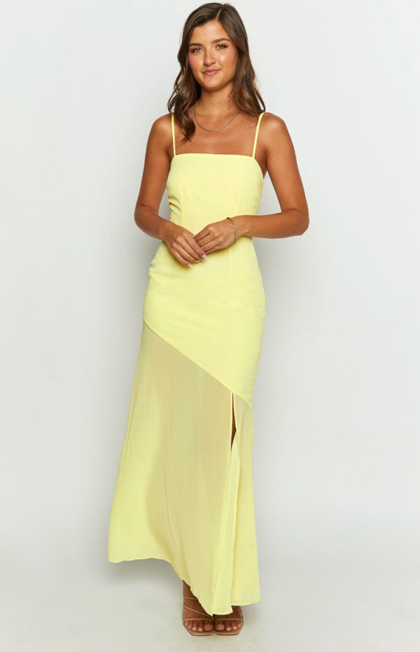 Yellow Chiffon Maxi Dress